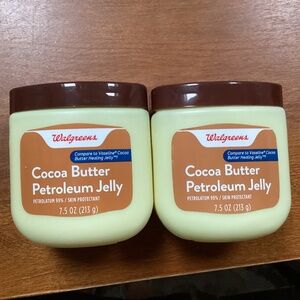 Walgreens Cocoa Butter Petroleum Jelly Bundle New 7.5 oz each